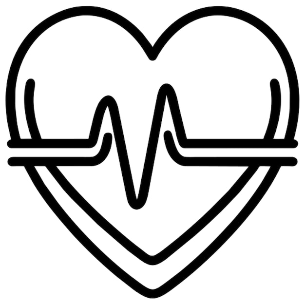 Contorno del icono del latido del corazón