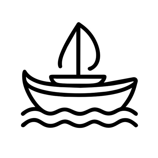 Contorno del icono de madera del barco