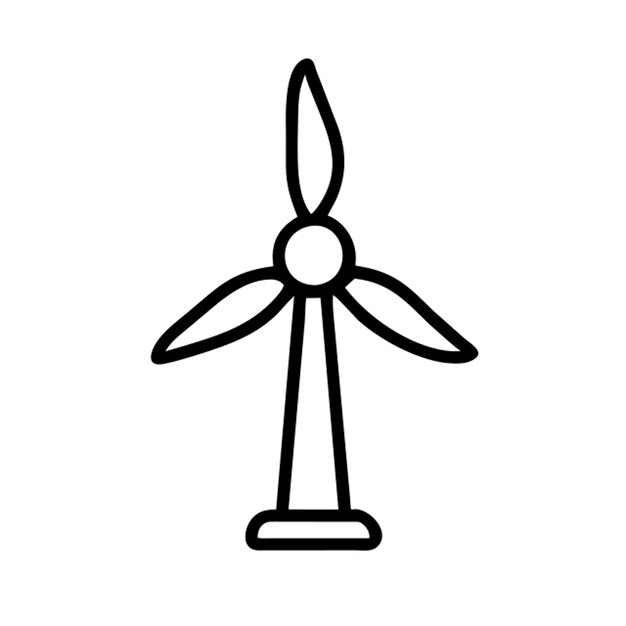 Contorno del icono del molino de viento eléctrico