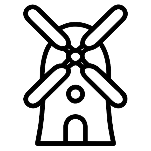 Contorno del icono del molino de viento