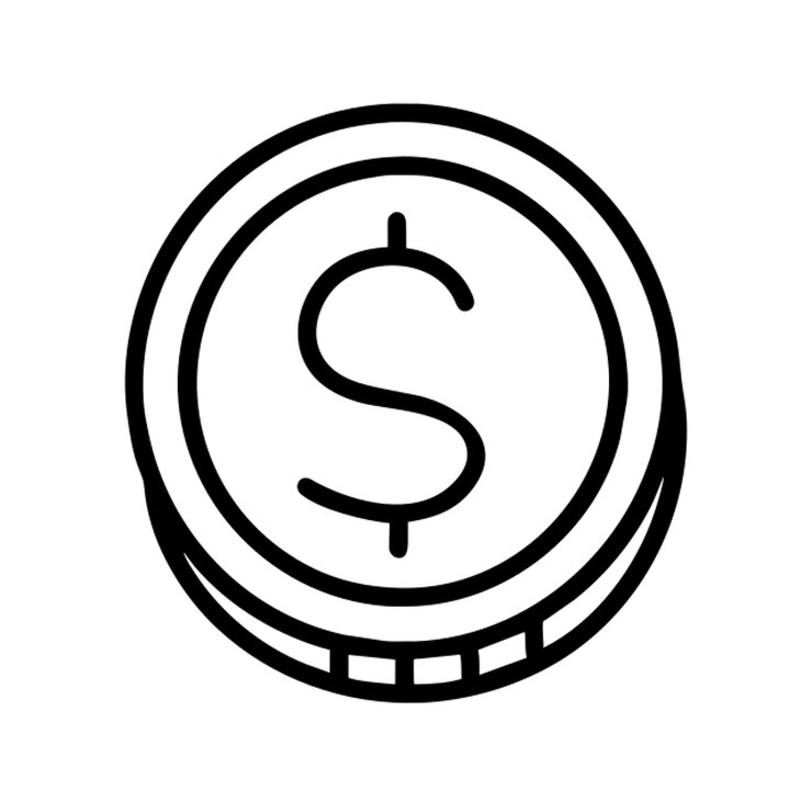 Vector contorno del icono de la moneda