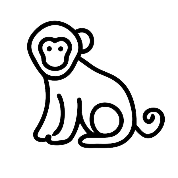 Contorno del icono del mono