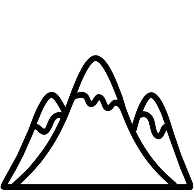 Vector contorno del icono de la montaña