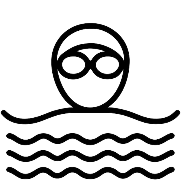 Contorno del icono de natación