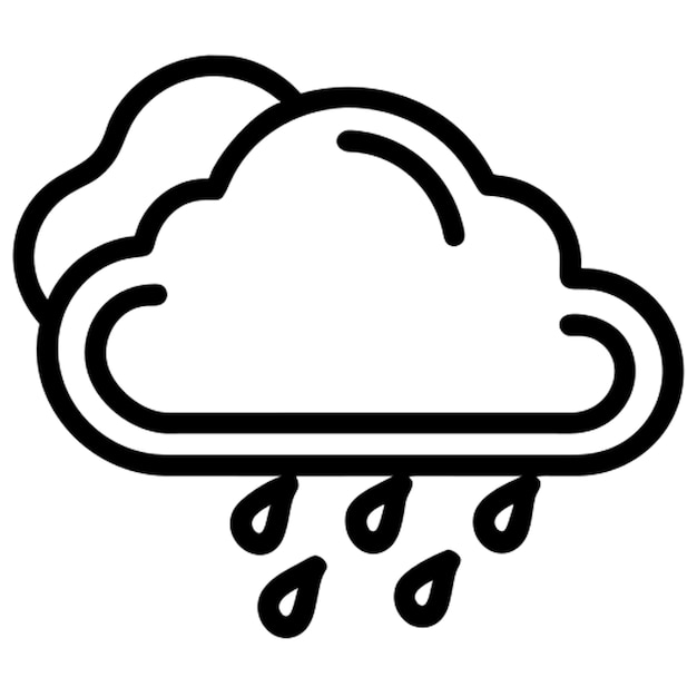 Contorno del icono de la nube de lluvia