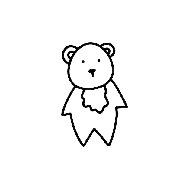 Contorno icono de oso dibujado en blanco y negro ilustración vectorial Ilustración de acciones