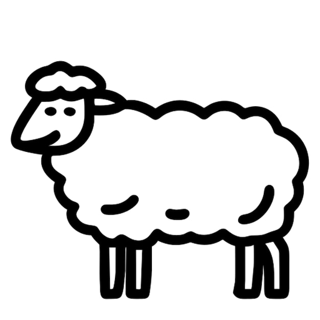Contorno del icono de la oveja
