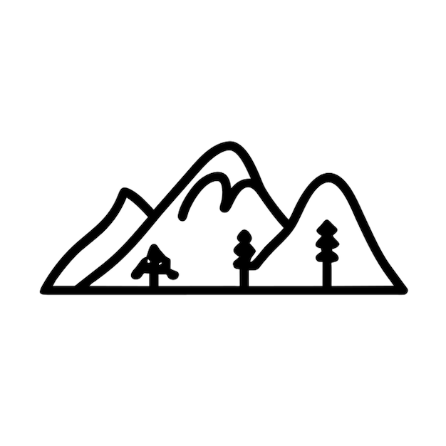 Contorno del icono del paisaje