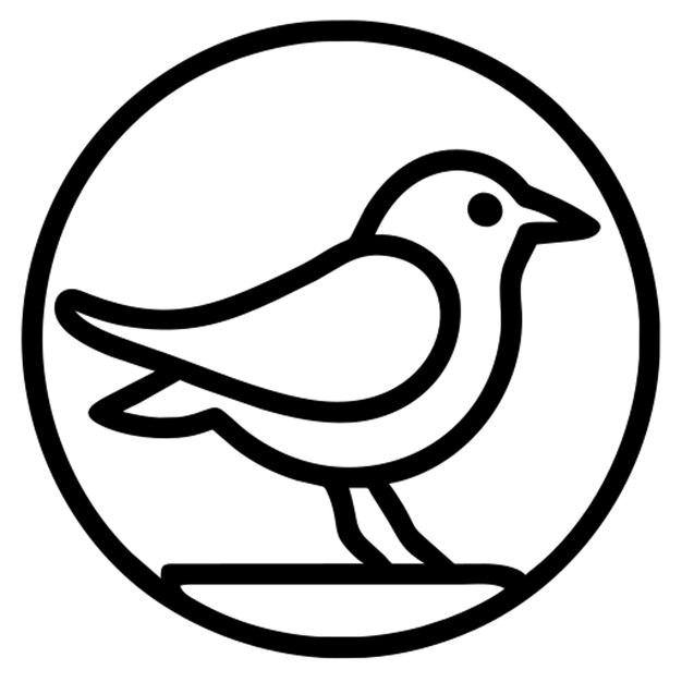 el contorno del icono del pájaro en el círculo