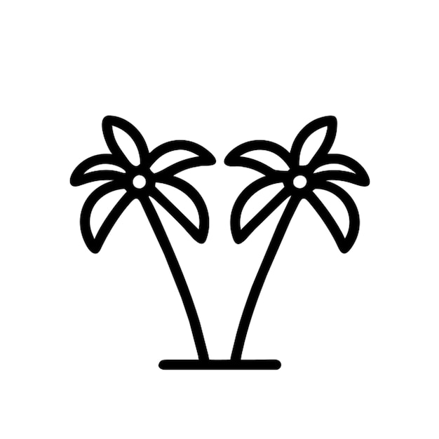 Contorno del icono de las palmas de verano