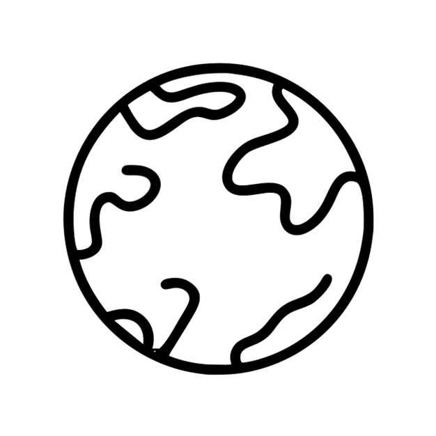 Contorno del icono del planeta del cosmos