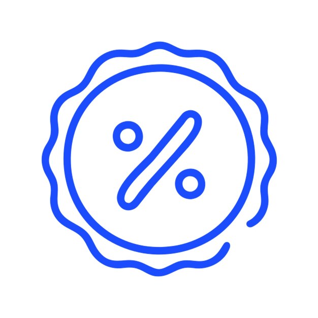 Contorno del icono del porcentaje