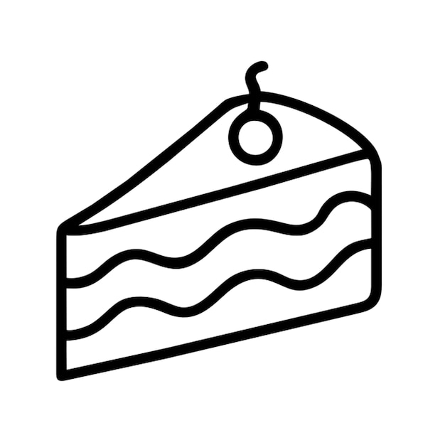 contorno del icono de la rebanada del pastel