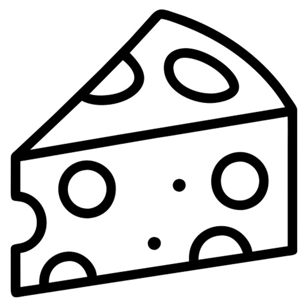 el contorno del icono de la rebanada de queso