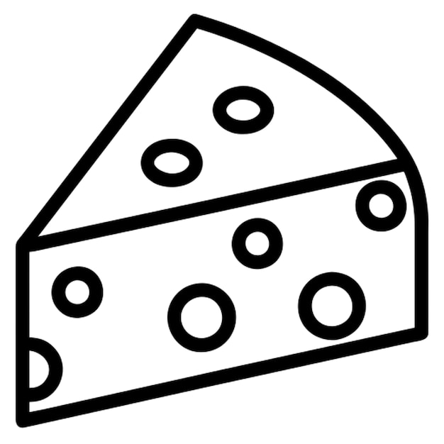 el contorno del icono de la rebanada de queso