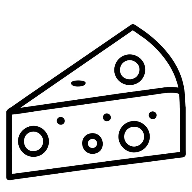 el contorno del icono de la rebanada de queso