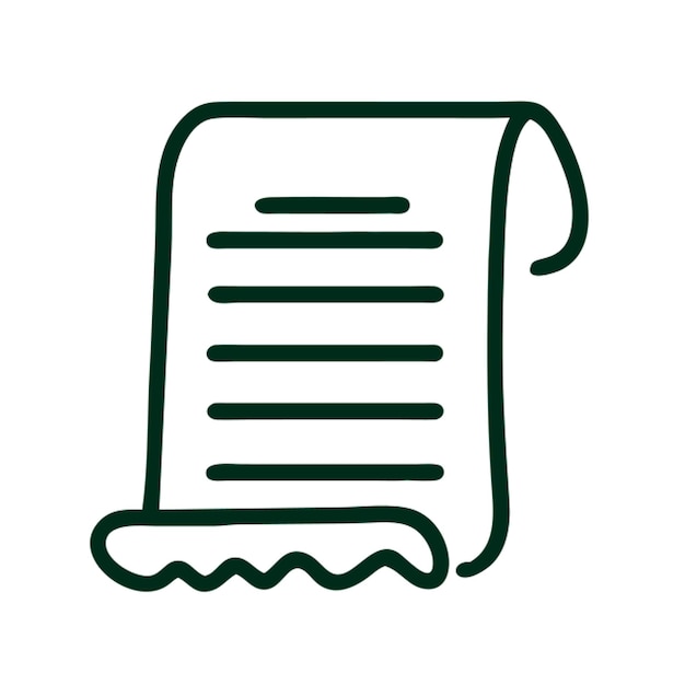 el contorno del icono de recibo de escritura
