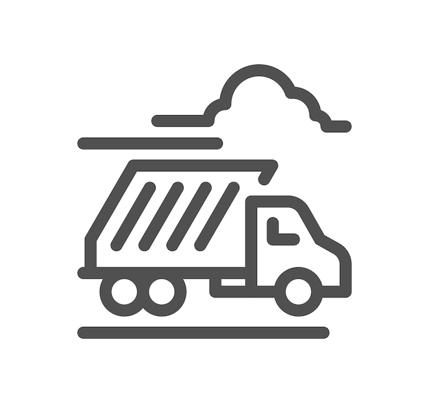 Contorno de icono relacionado con la basura y vector lineal
