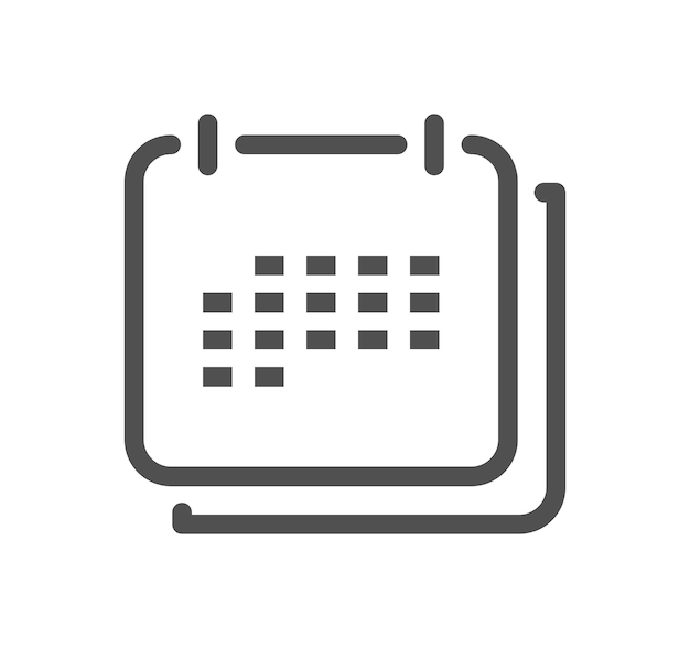 Contorno de icono relacionado con el calendario y vector lineal