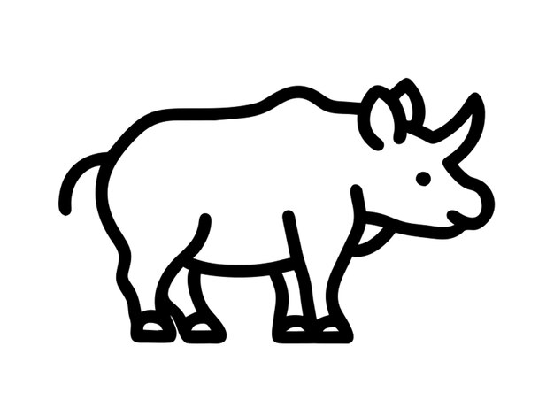 Contorno del icono del rinoceronte