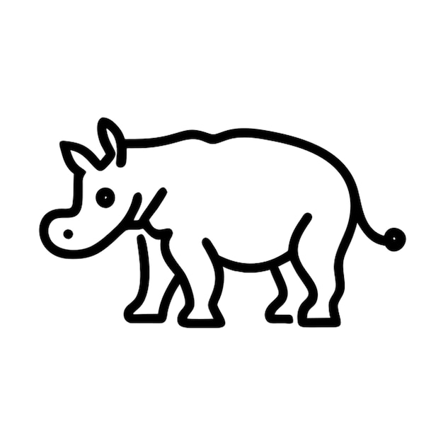Contorno del icono del rinoceronte