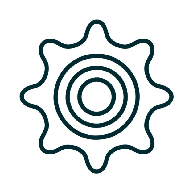 Contorno del icono de la rueda de engranajes