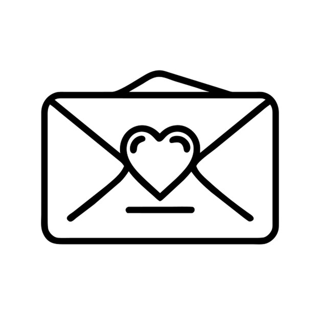Contorno del icono del sello postal del día de San Valentín