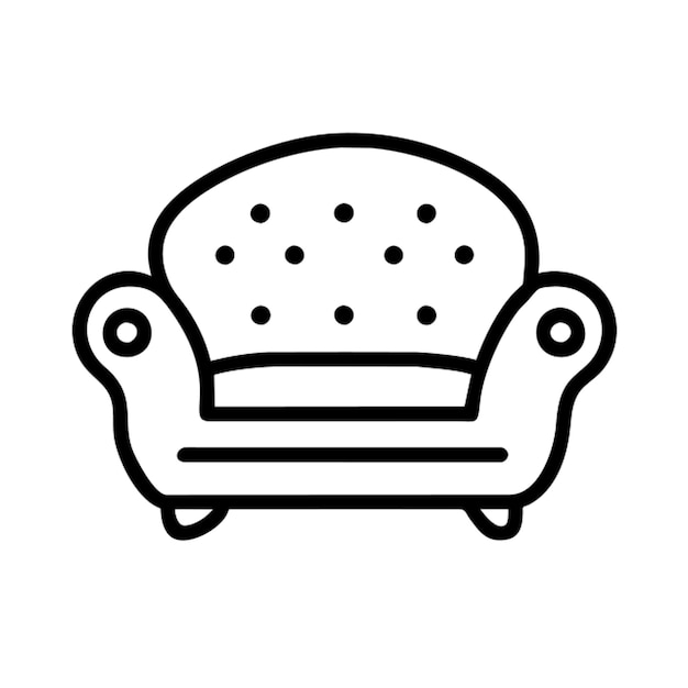 Contorno del icono del sofá de la oficina