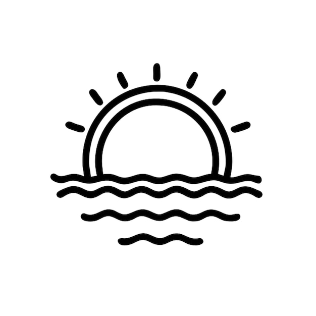 Contorno del icono del sol de la mañana