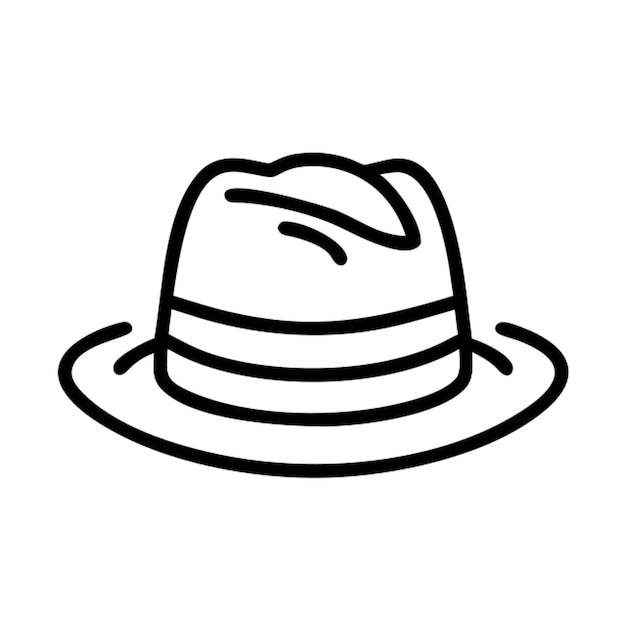 Contorno del icono del sombrero marrón