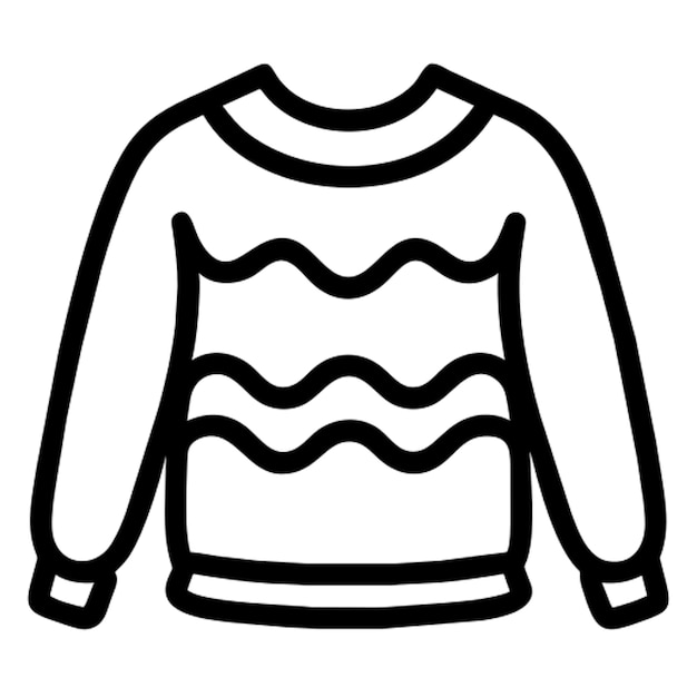 Contorno del icono del suéter de Navidad