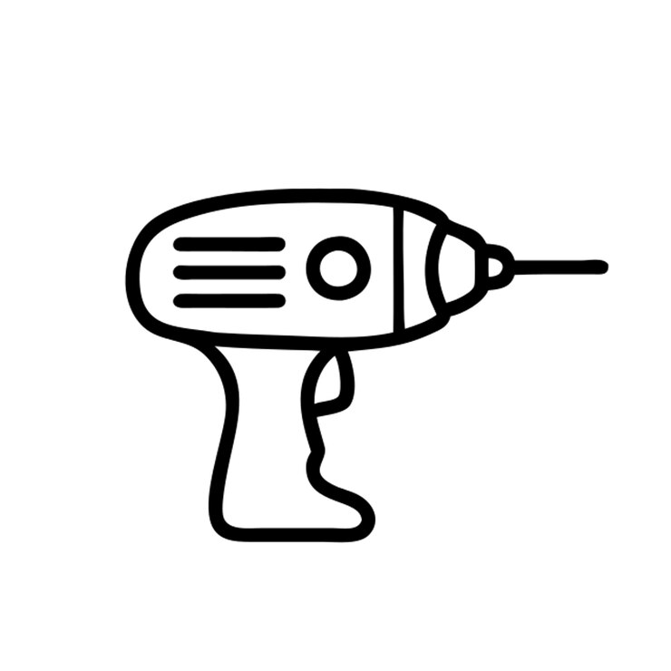 Vector contorno del icono de taladro dewalt