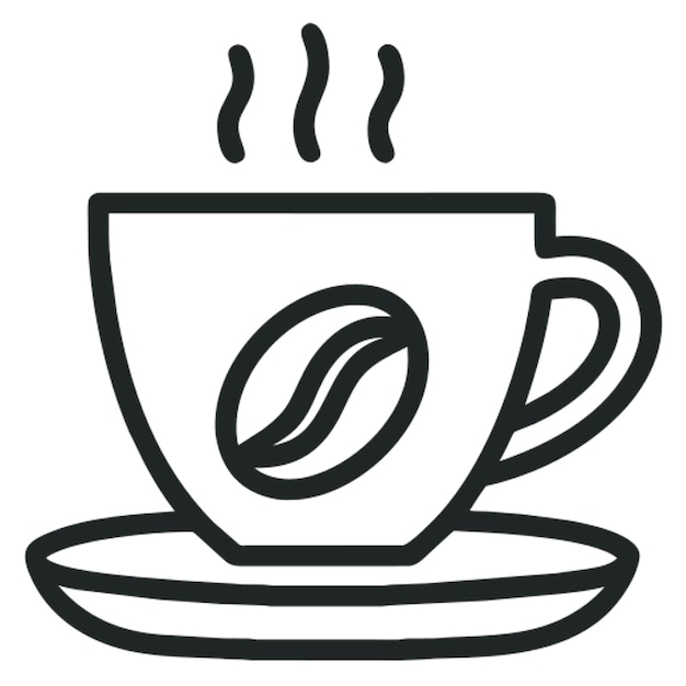 Contorno del icono de la taza de café