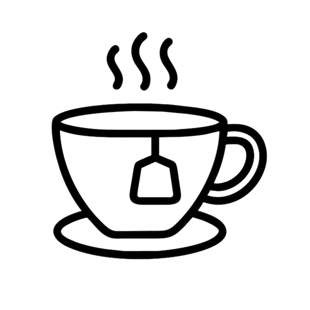 Contorno del icono del té y el café