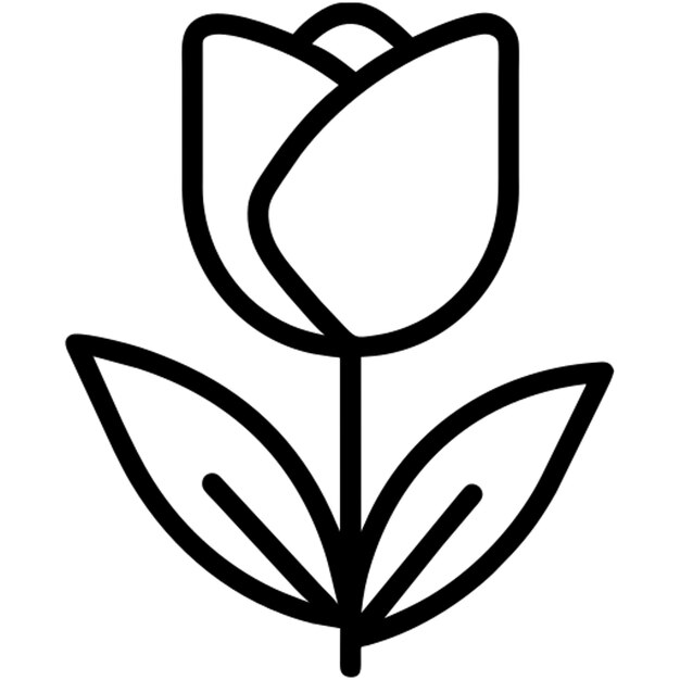 Contorno del icono del tulipán