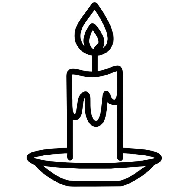 Contorno del icono de la vela de Navidad