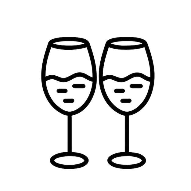 Contorno del icono del vino