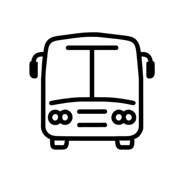 Contorno del icono de la vista lateral del autobús