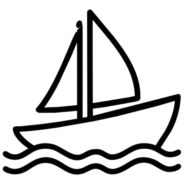 Contorno del icono del yate de vela