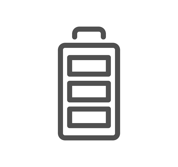 Contorno de iconos relacionados con las baterías y vector lineal