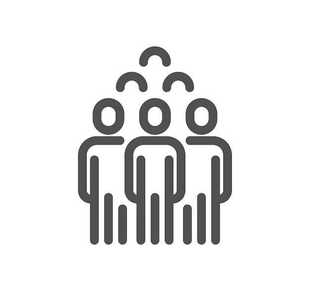 Contorno de íconos relacionados con las personas y vector lineal