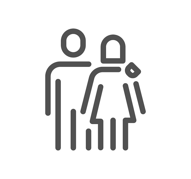 Contorno de iconos y vector lineal relacionados con la política social