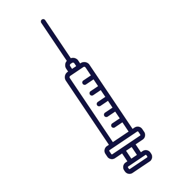 Contorno de la jeringa Ícono médico Ilustración vectorial aislada sobre fondo blanco