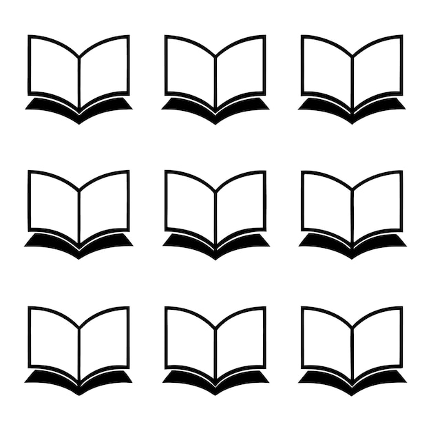Contorno de libro abierto vintage silueta vectorial dibujada a mano