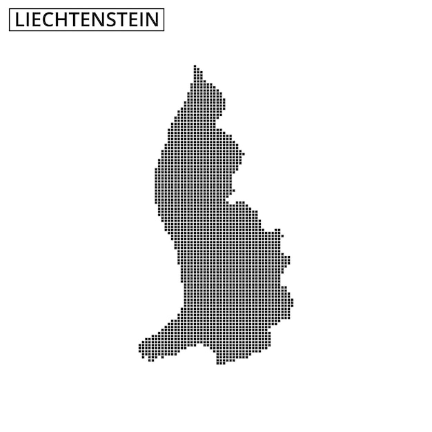 Contorno de Liechtenstein resaltado en un patrón de puntos sobre un fondo sencillo
