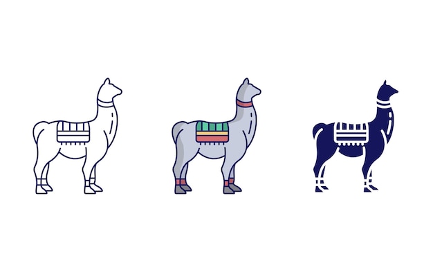 Vector contorno, llama, vector, icono