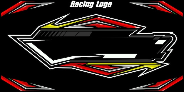 Contorno y logotipo de carreras pintado Isolado en fondo negro para el diseño de la camiseta