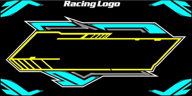 Contorno y logotipo de carreras pintado Isolado en fondo negro para el diseño de la camiseta