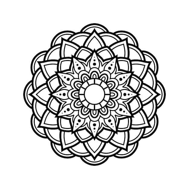 Contorno mandala patrón ornamento de fondo o página para colorear