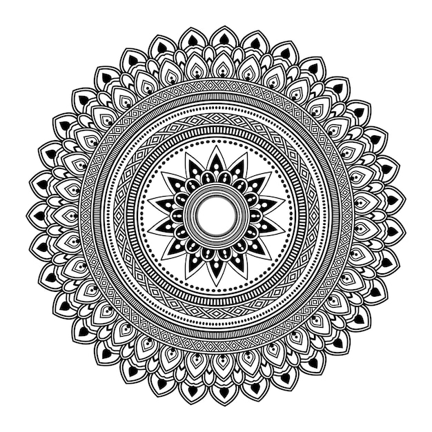 Contorno mandala patrón ornamento de fondo o página para colorear